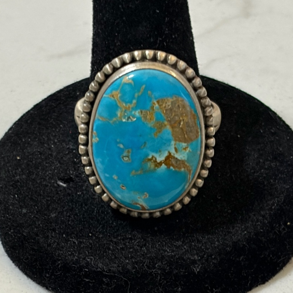 Turquoise and Silver Women's Ring